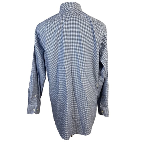 Brooks Brothers Men's Regent Blue White Check Long Sleeve Button Front Shirt 17 - Picture 7 of 9